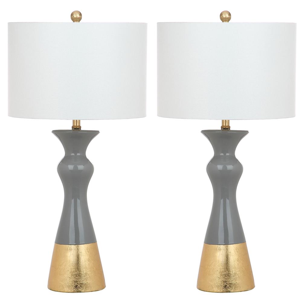 Iris 30.5-Inch H Table Lamp, Grey/Gold
