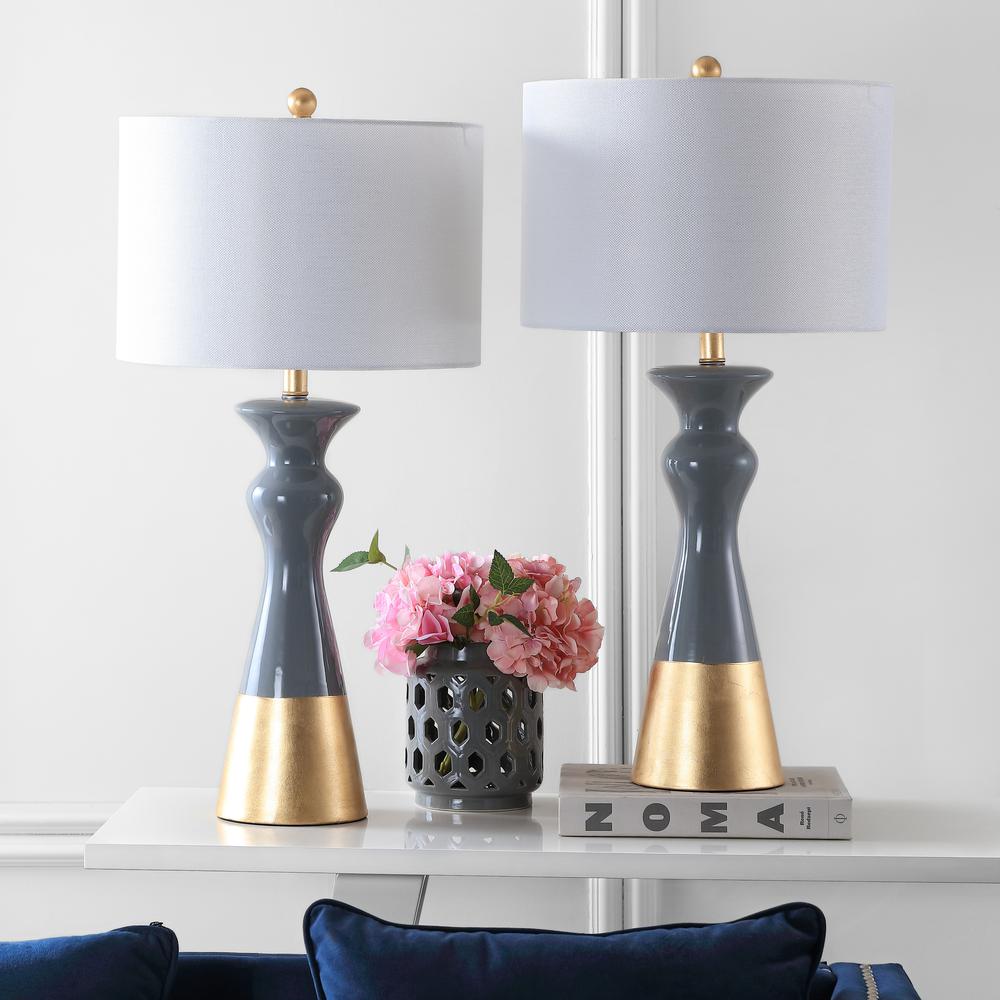 Iris 30.5-Inch H Table Lamp, Grey/Gold