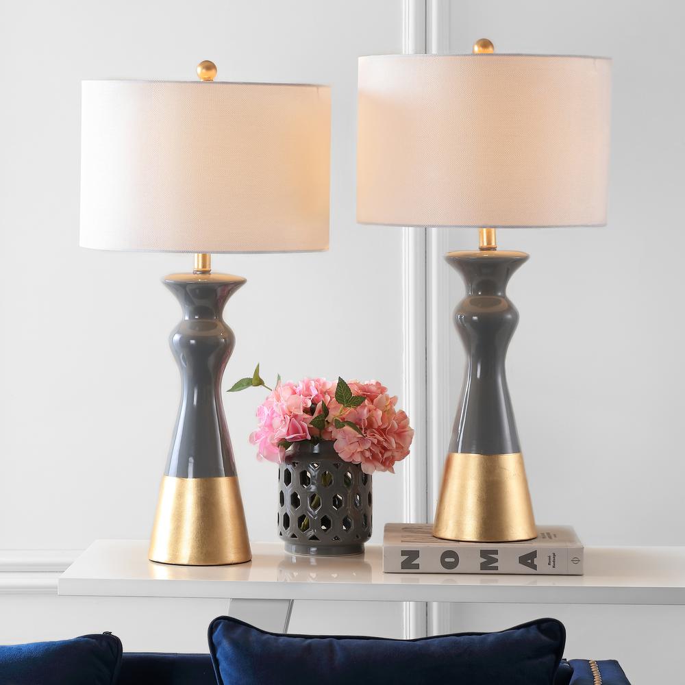 Iris 30.5-Inch H Table Lamp, Grey/Gold