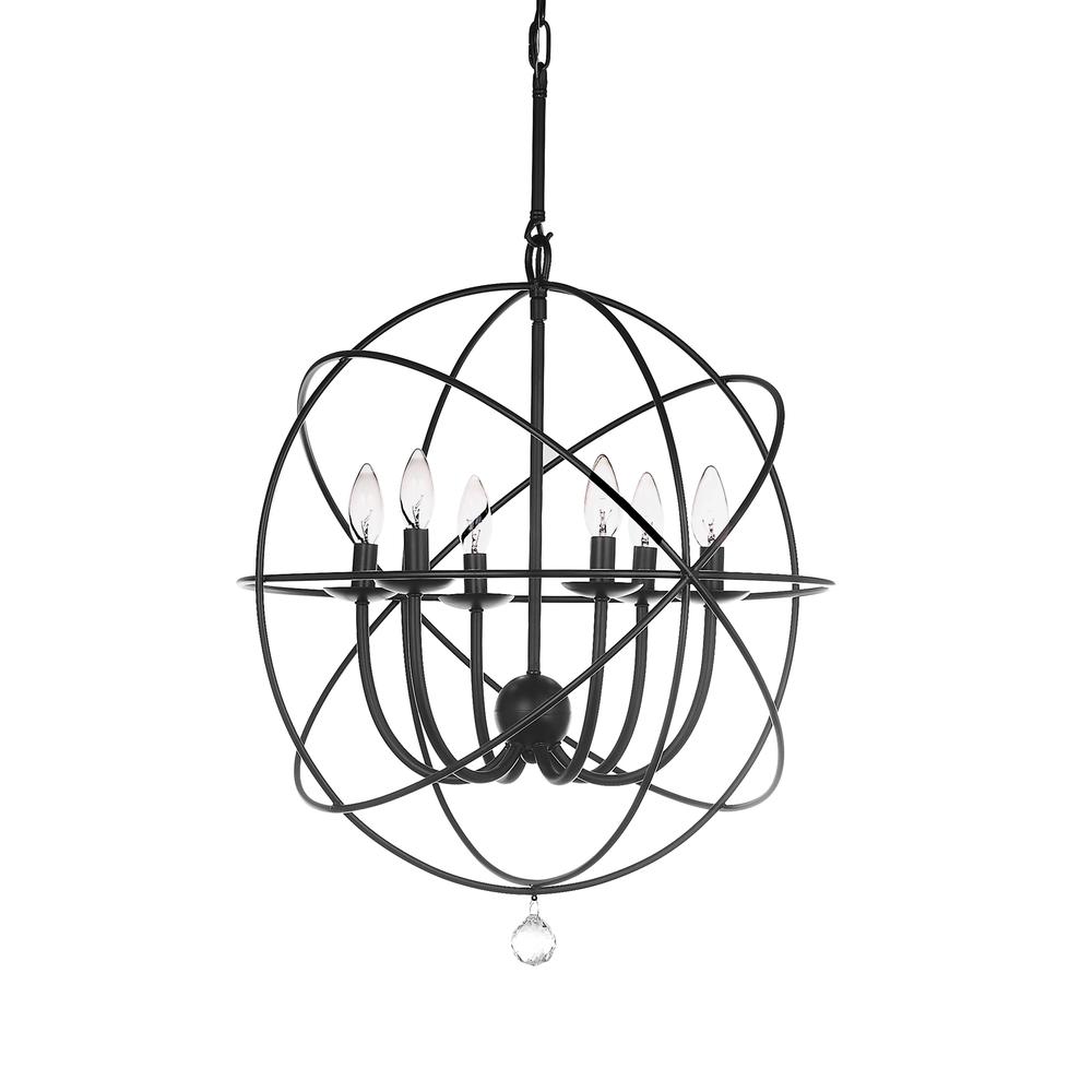 Evie 22 Inch-Dia Adjustable Chandelier , Black