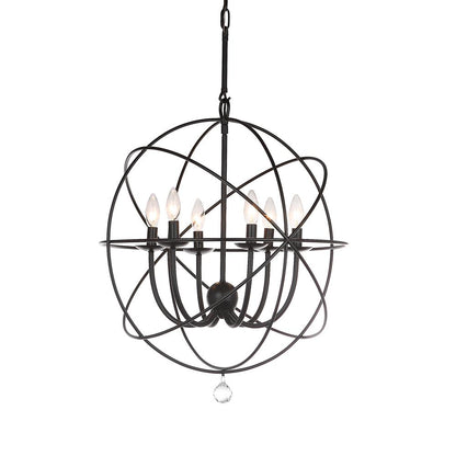 Evie 22 Inch-Dia Adjustable Chandelier , Black