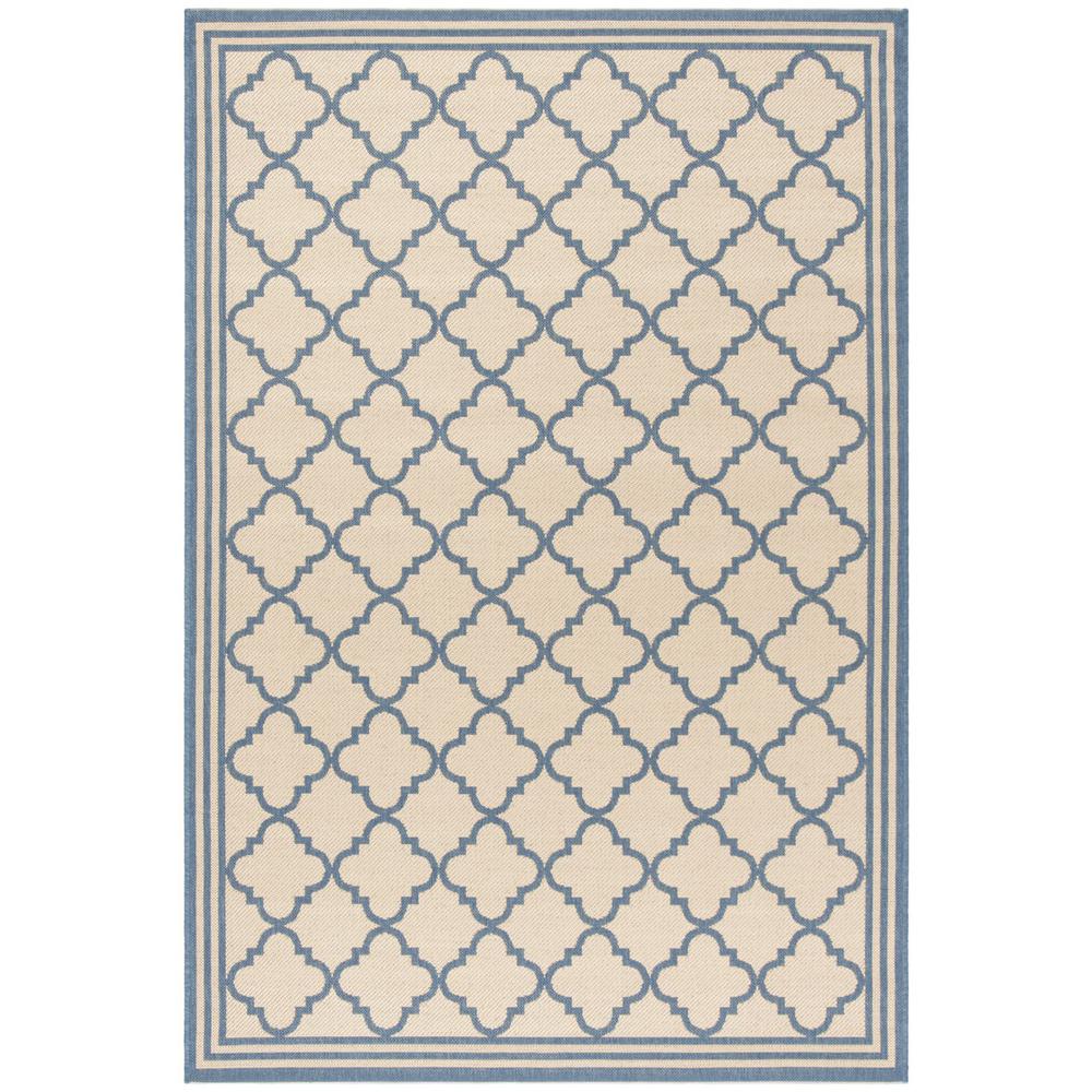 LINDEN 100, CREAM / BLUE, 5'-1" X 7'-6", Area Rug, LND121N-5