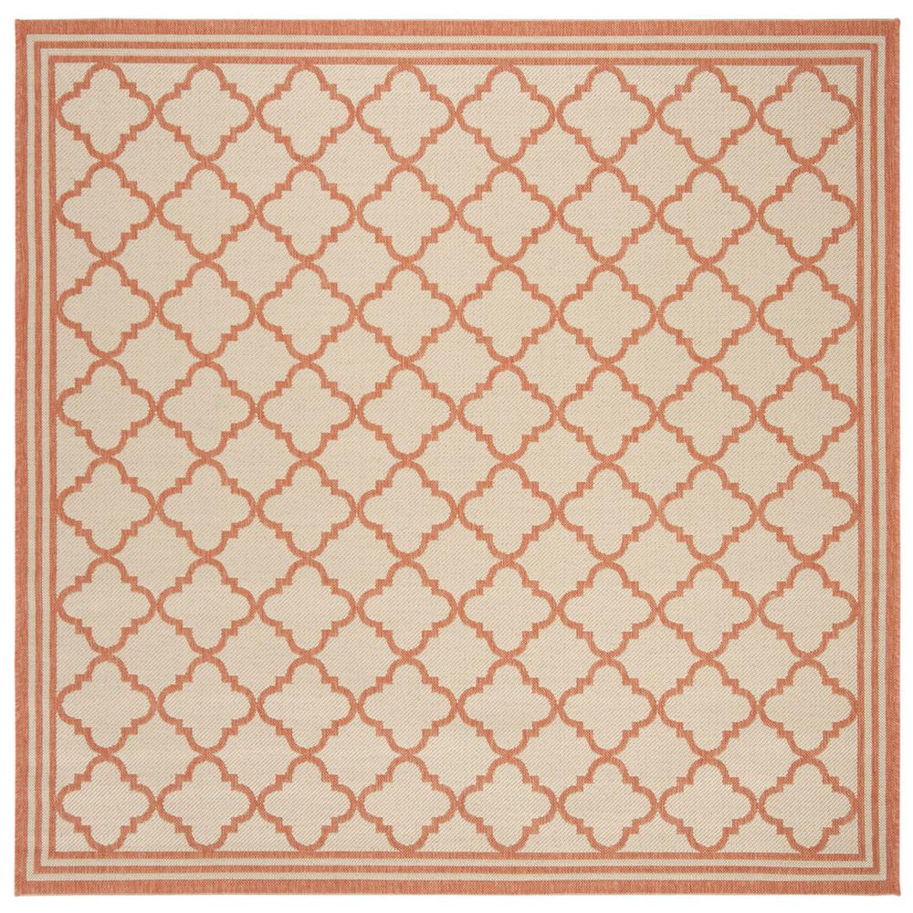 LINDEN 100, CREAM / RUST, 6'-7" X 6'-7" Square, Area Rug
