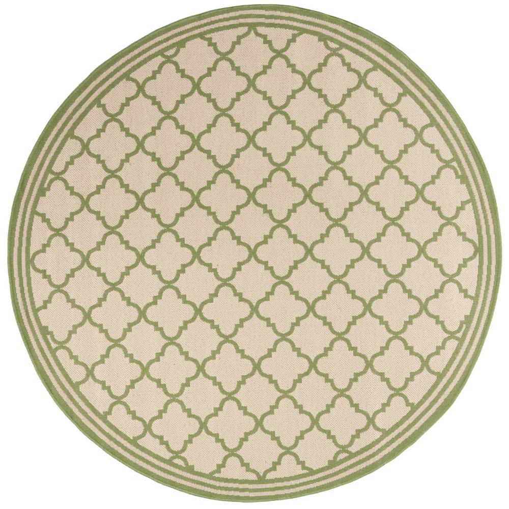 LINDEN 100, CREAM / OLIVE, 6'-7" X 6'-7" Round, Area Rug, LND121V-6R