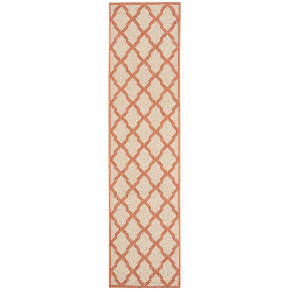 LINDEN 100, CREAM / RUST, 2' X 8', Area Rug, LND122R-28