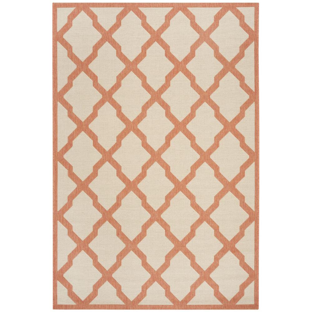 LINDEN 100, CREAM / RUST, 5'-1" X 7'-6", Area Rug, LND122R-5