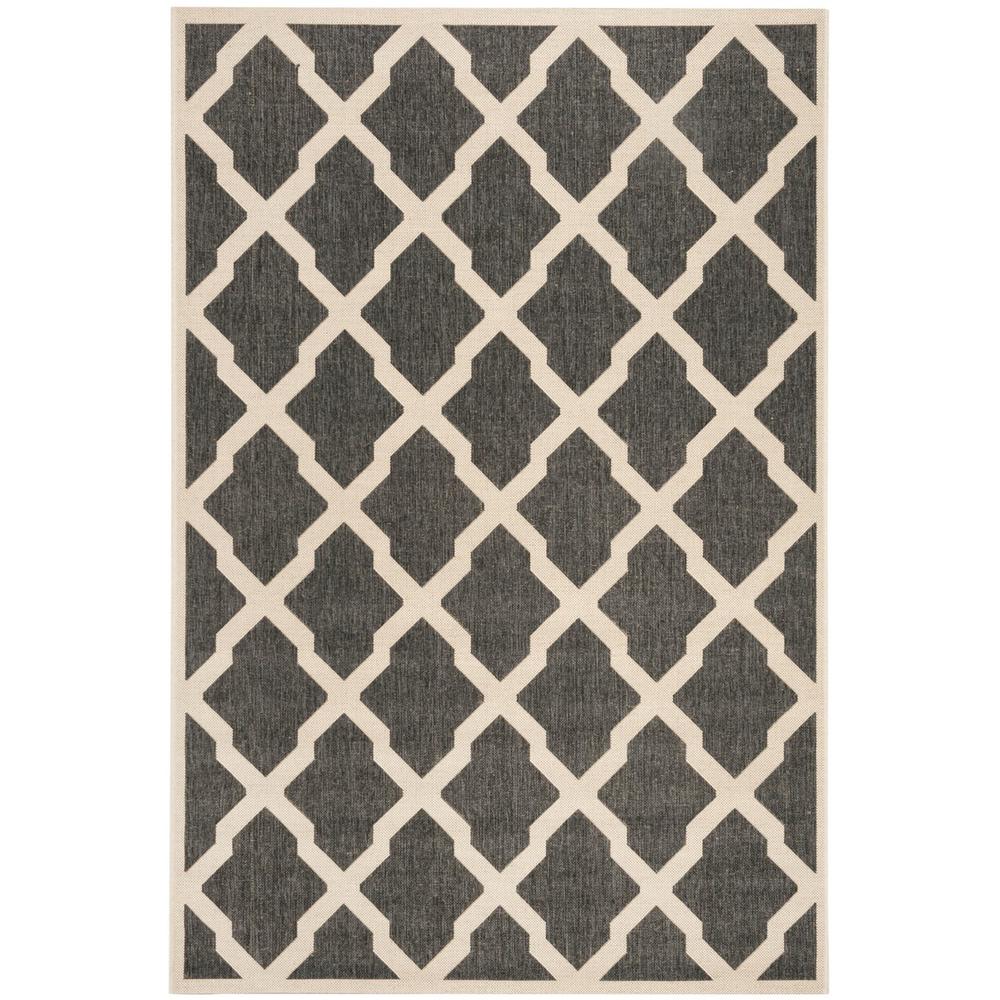LINDEN 100, BLACK / CREME, 5'-1" X 7'-6", Area Rug