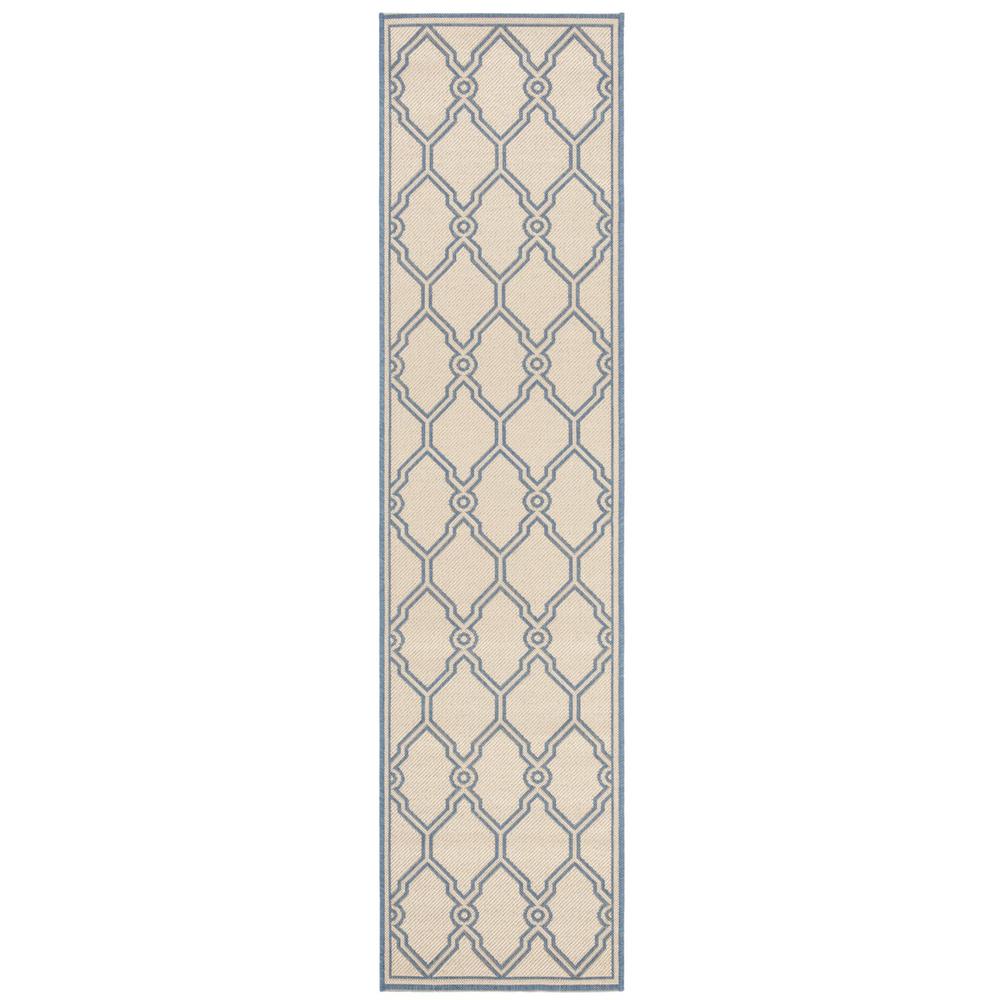 LINDEN 100, CREAM / BLUE, 2' X 8', Area Rug, LND124N-28