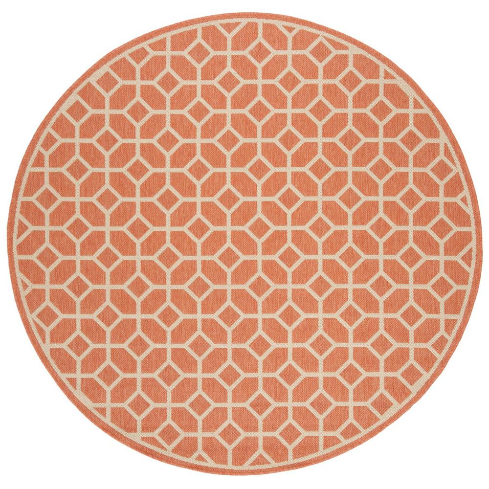 LINDEN 100, RUST / CREME, 6'-7" X 6'-7" Round, Area Rug, LND127P-6R