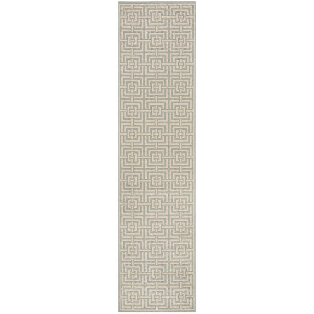 LINDEN 100, AQUA / CREAM, 2' X 8', Area Rug, LND128K-28