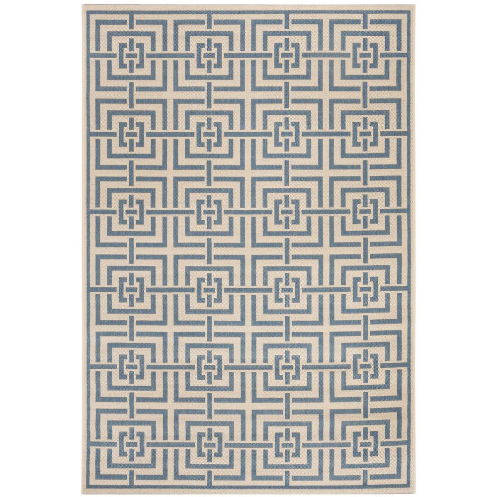 LINDEN 100, CREAM / BLUE, 5'-1" X 7'-6", Area Rug, LND128N-5
