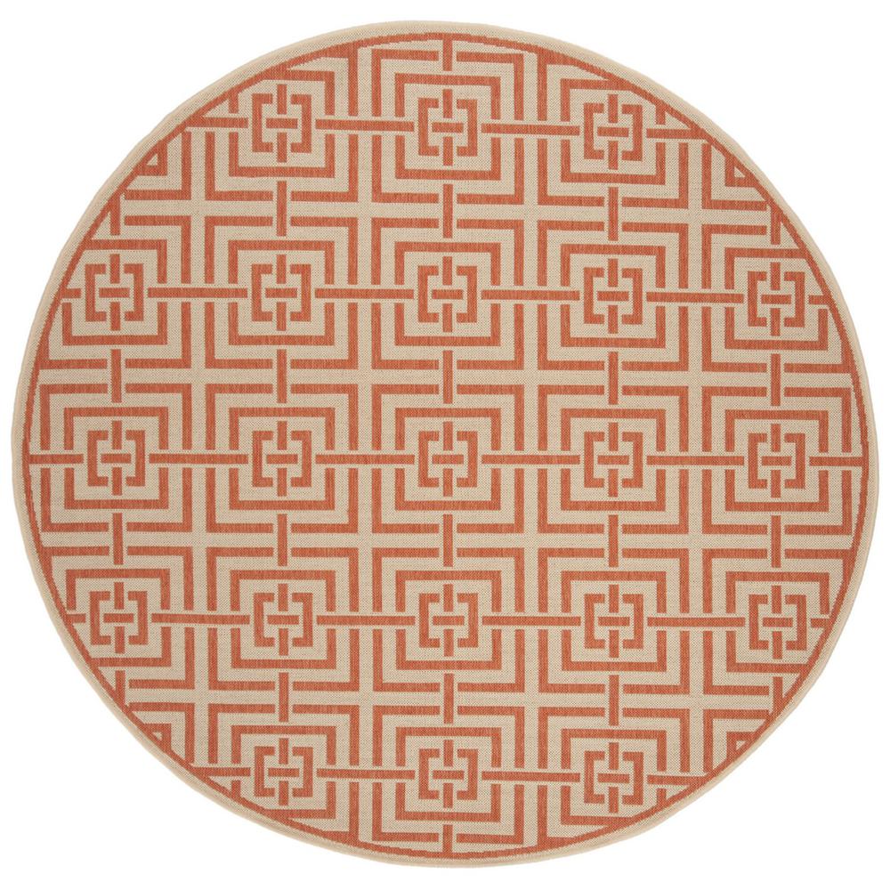 LINDEN 100, CREAM / RUST, 6'-7" X 6'-7" Round, Area Rug, LND128R-6R