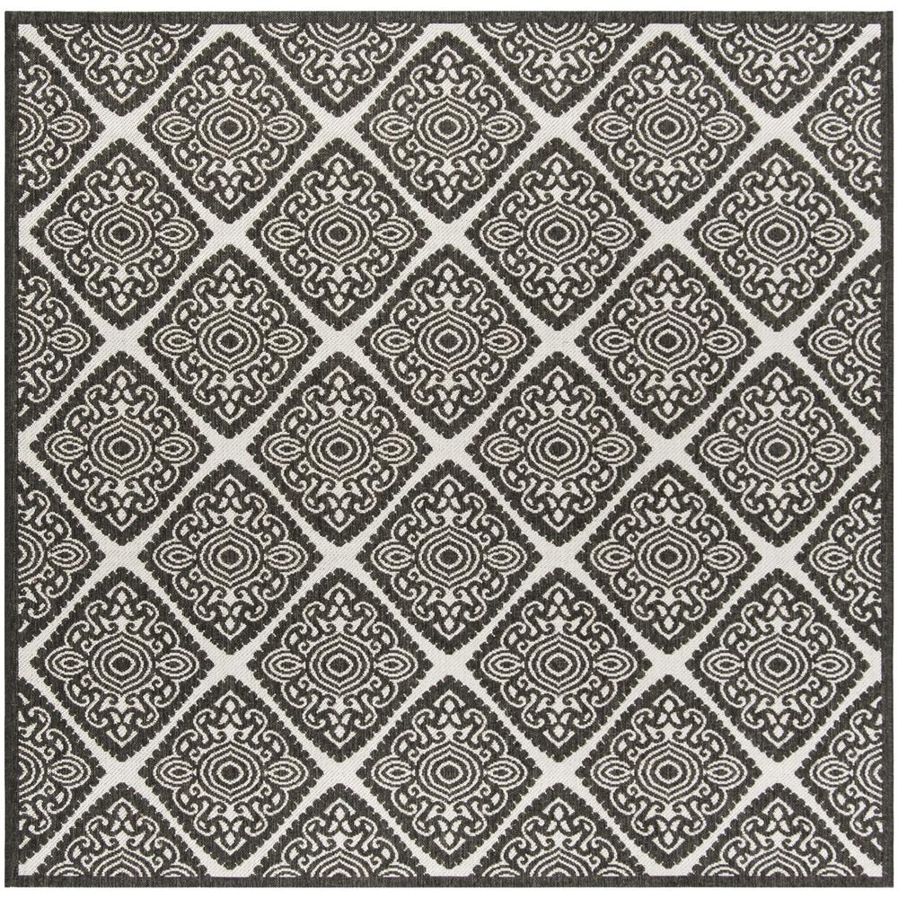 LINDEN 100, LIGHT GREY / CHARCOAL, 6'-7" X 6'-7" Square, Area Rug, LND132A-6SQ