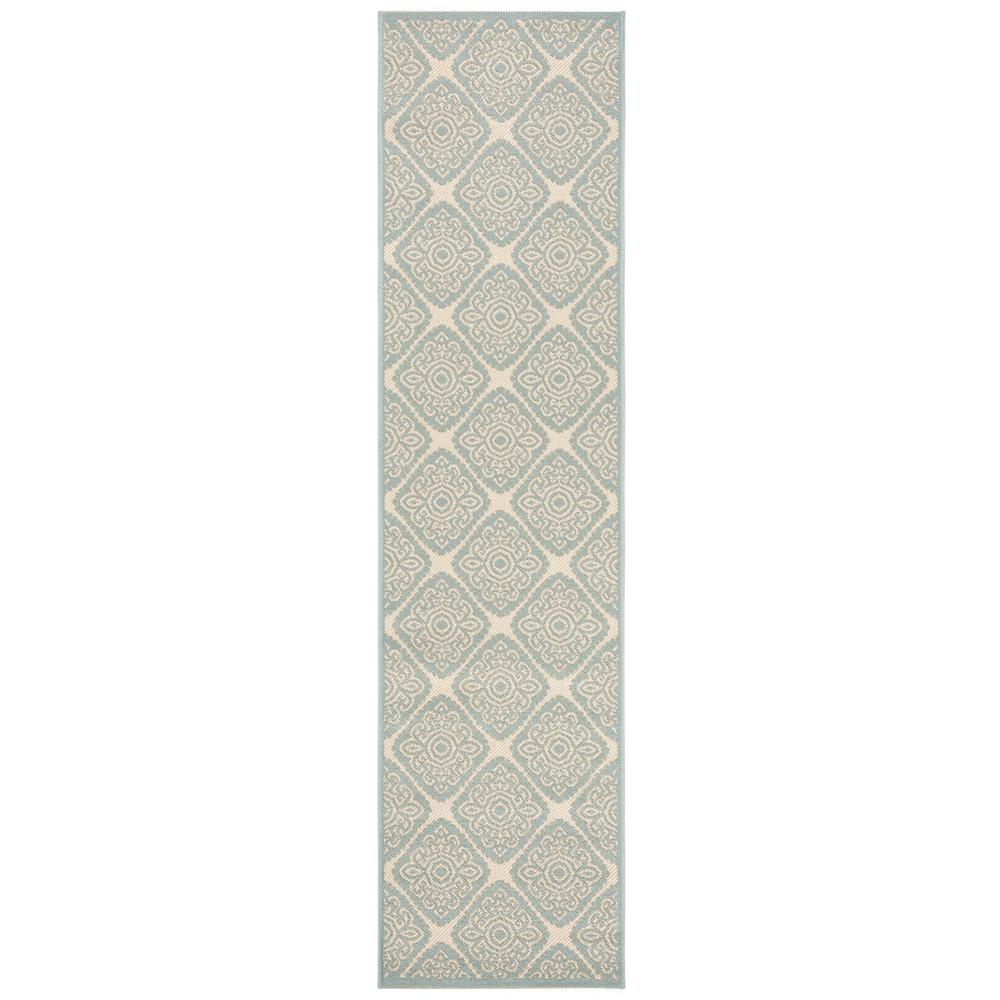 LINDEN 100, CREAM / AQUA, 2' X 8', Area Rug, LND132L-28