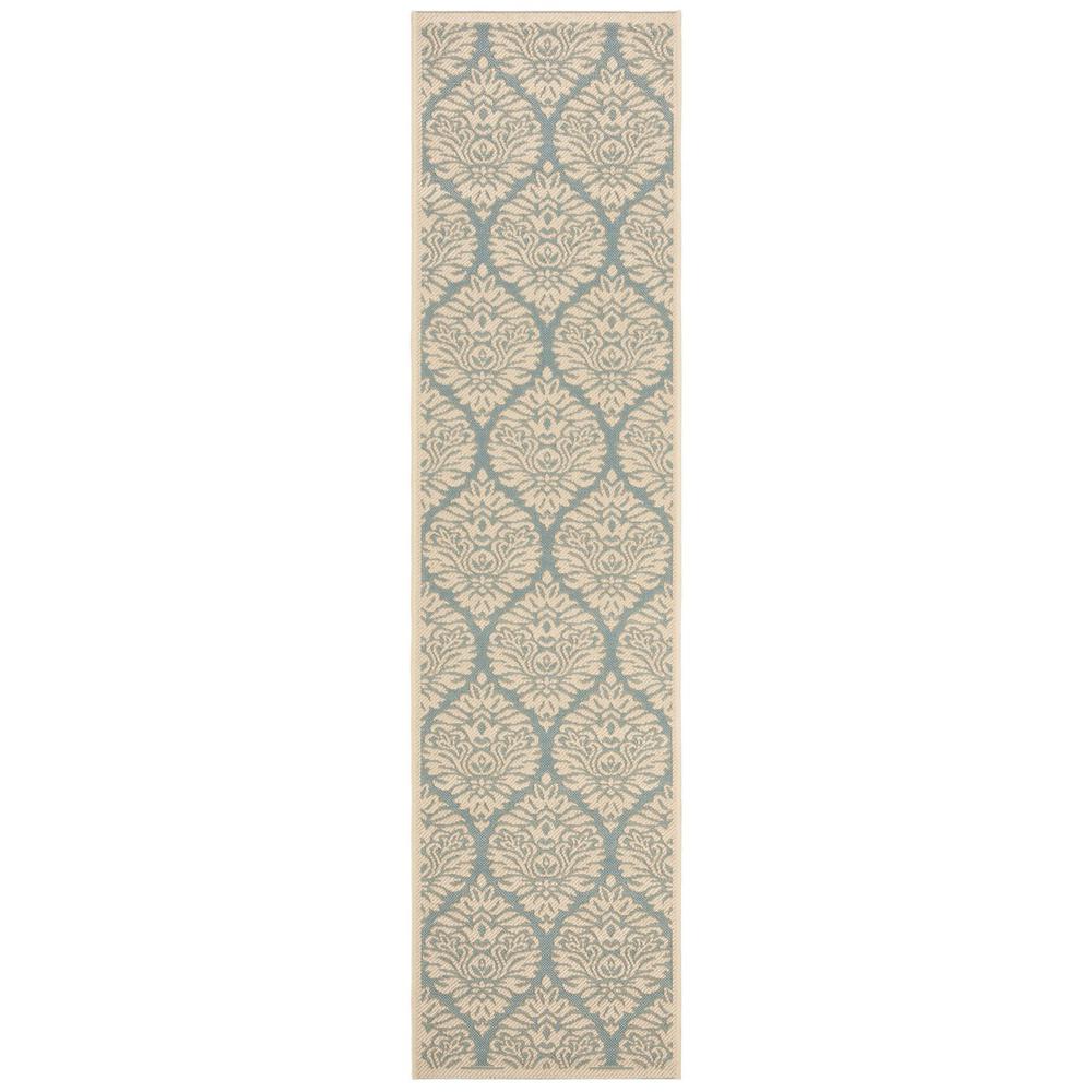 LINDEN 100, AQUA / CREAM, 2' X 8', Area Rug, LND135K-28