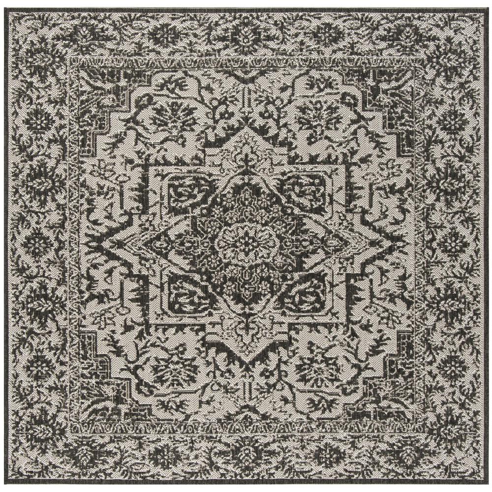 LINDEN 100, LIGHT GREY / CHARCOAL, 6'-7" X 6'-7" Square, Area Rug, LND139A-6SQ