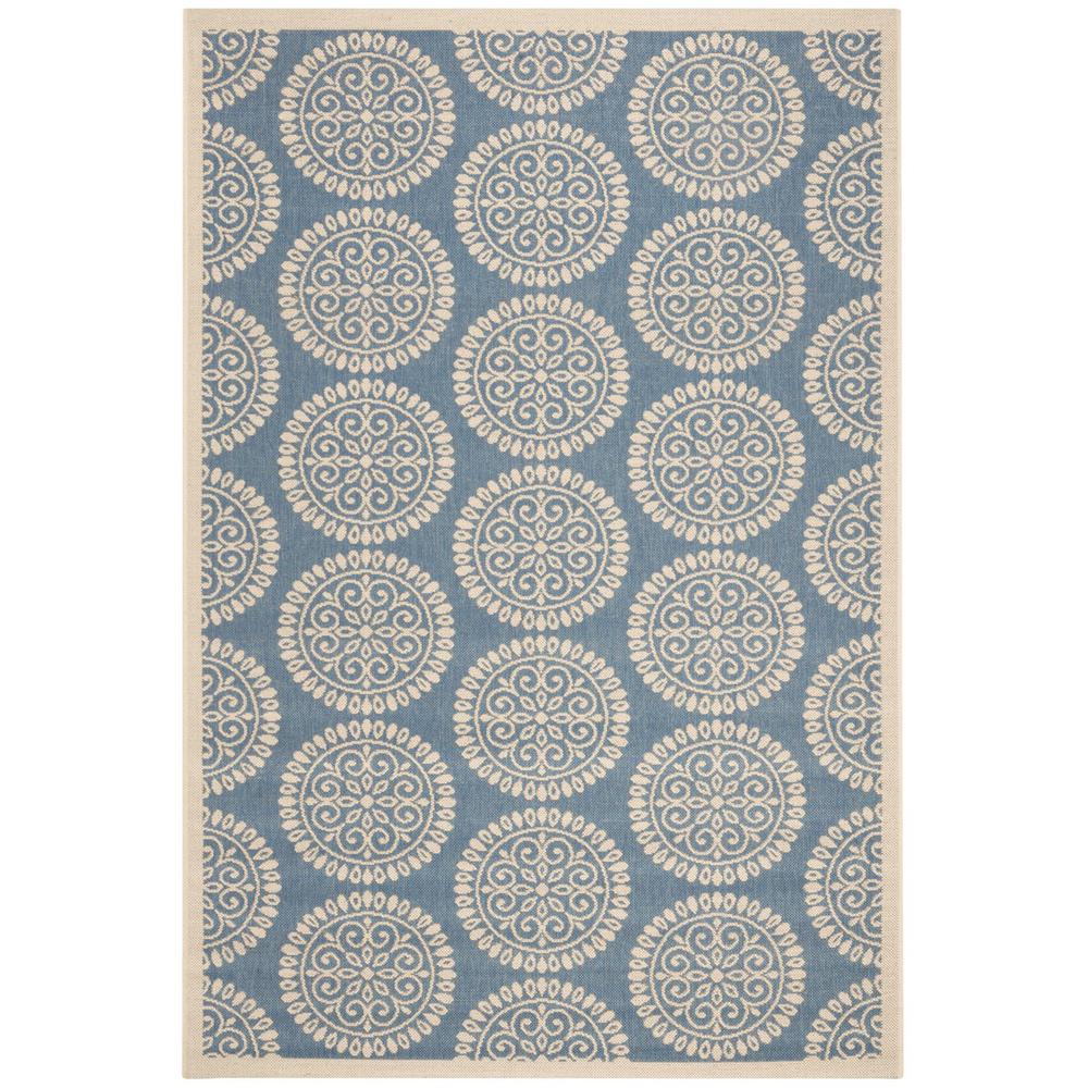 LINDEN 100, BLUE / CREME, 5'-1" X 7'-6", Area Rug, LND176M-5