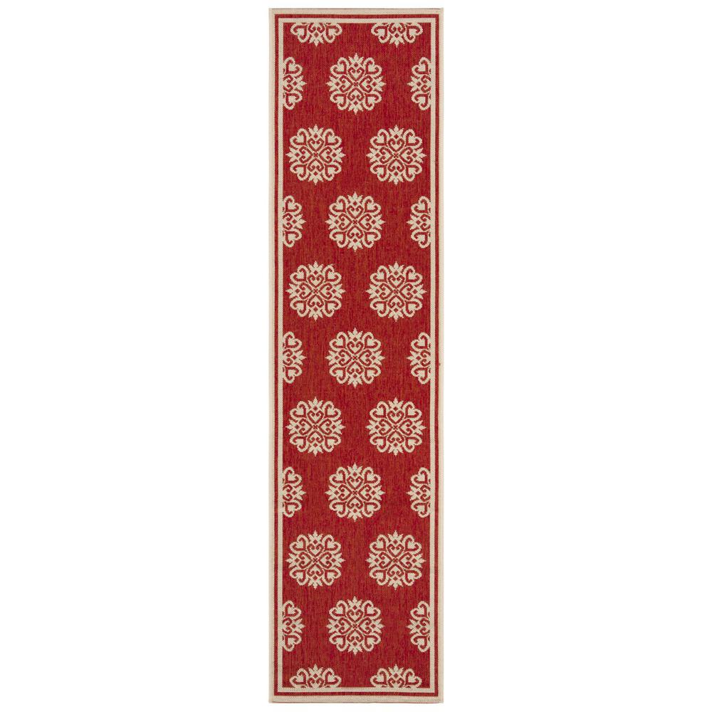LINDEN 100, RED / CREME, 2' X 8', Area Rug, LND181Q-28