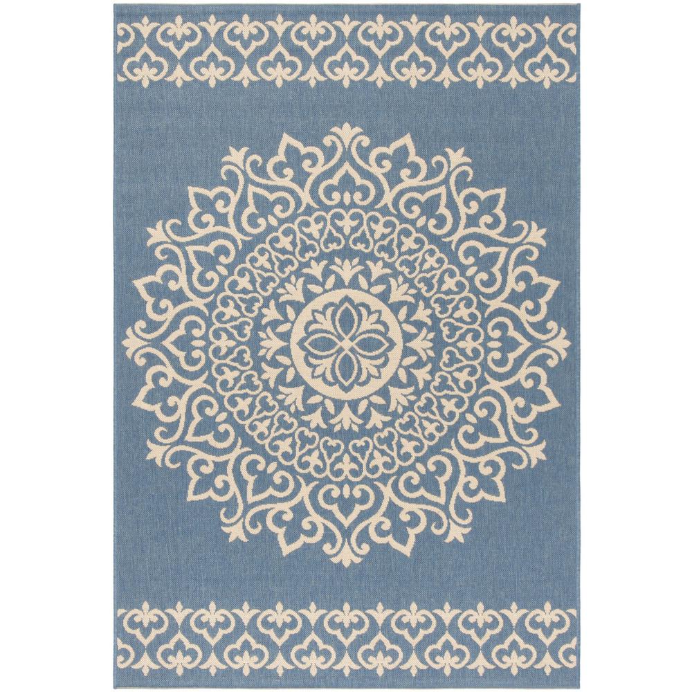 LINDEN 100, CREAM / BLUE, 5'-1" X 7'-6", Area Rug, LND183N-5