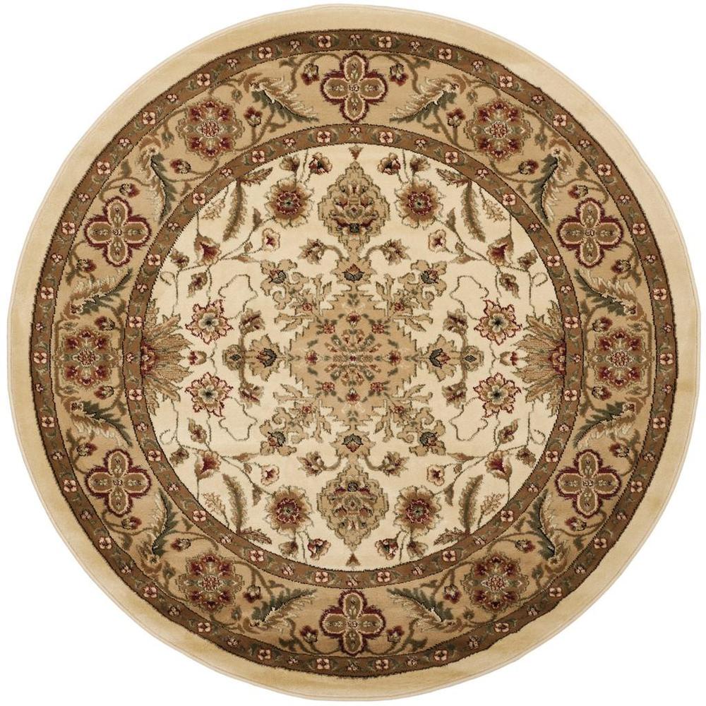 LYNDHURST, IVORY / TAN, 5'-3" X 5'-3" Round, Area Rug