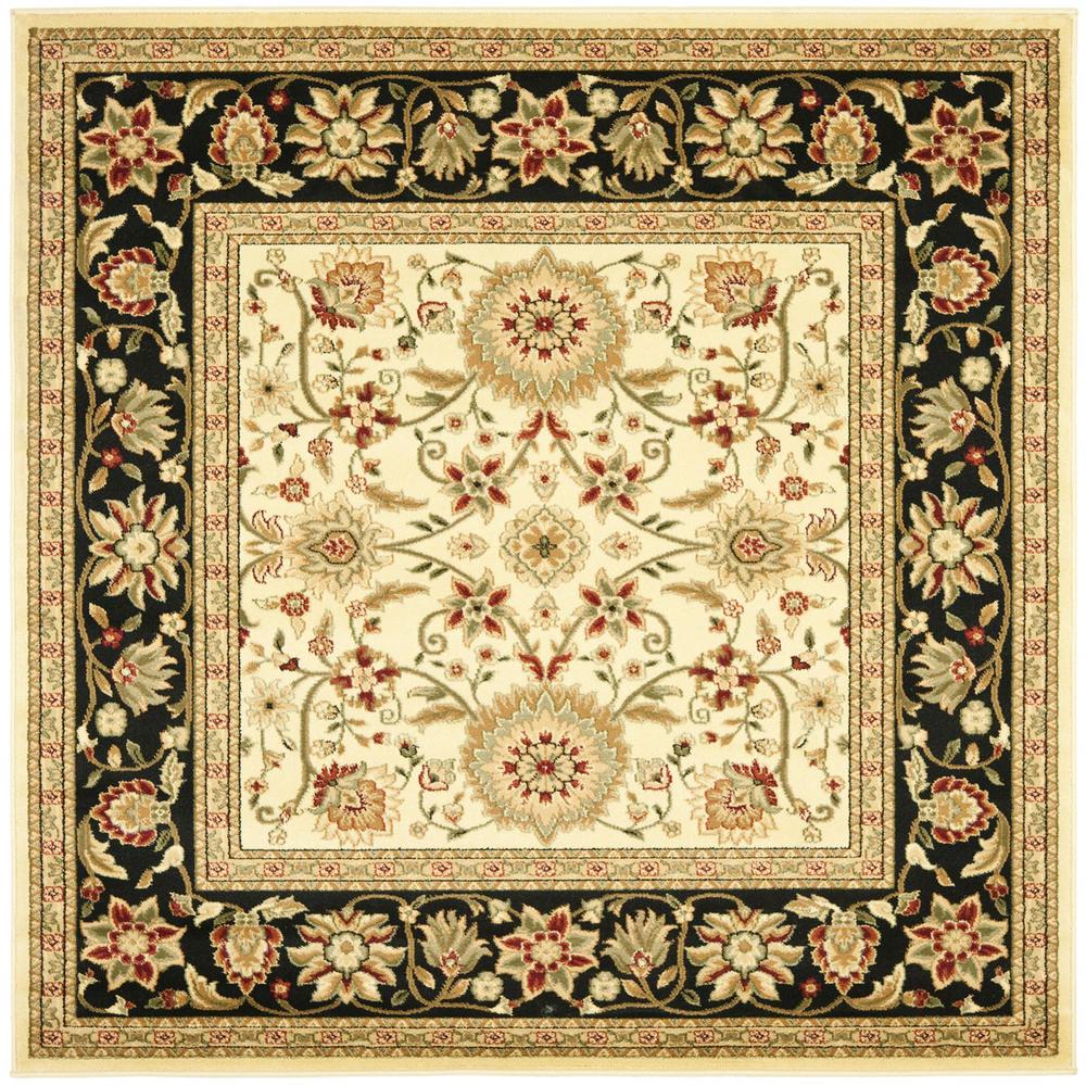 LYNDHURST, IVORY / BLACK, 6' X 6' Square, Area Rug