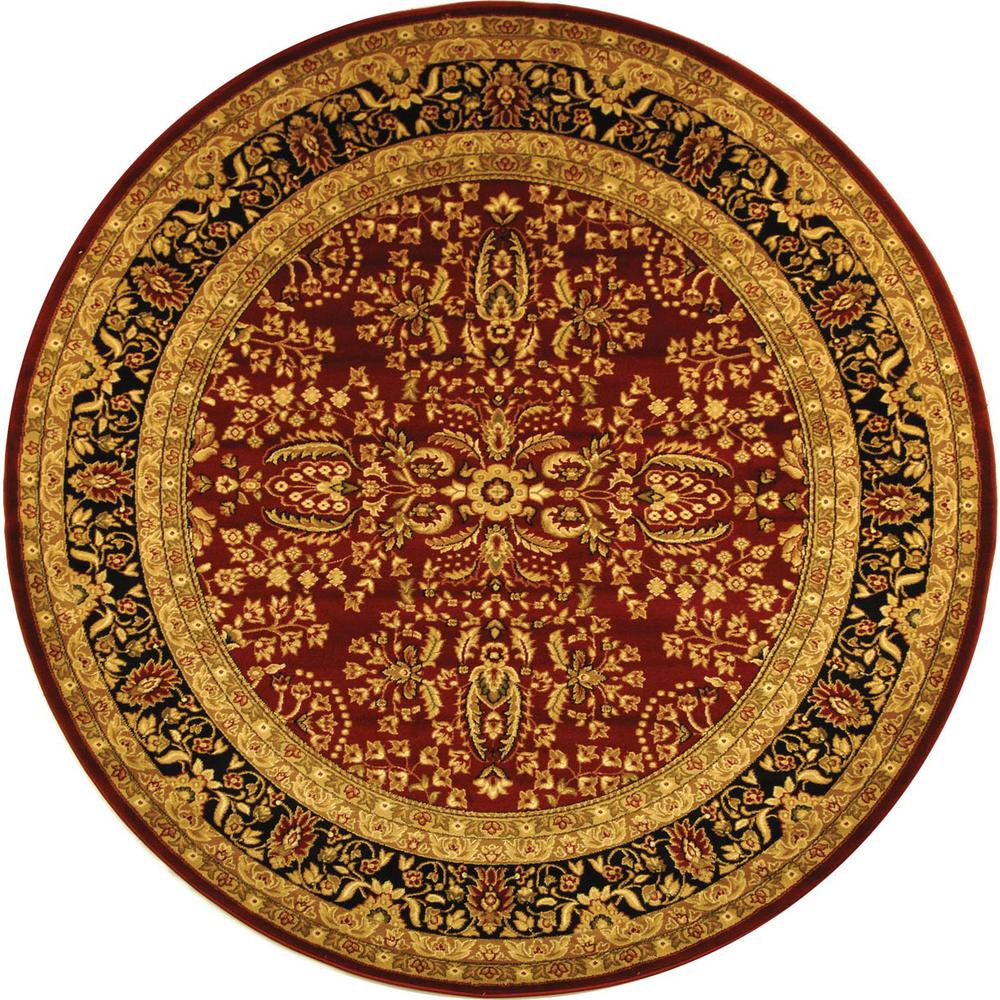 LYNDHURST, RED / BLACK, 5'-3" X 5'-3" Round, Area Rug, LNH214A-5R