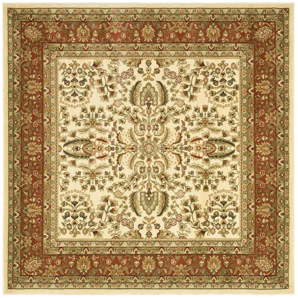 LYNDHURST, IVORY / RUST, 10' X 10' Square, Area Rug, LNH214R-10SQ