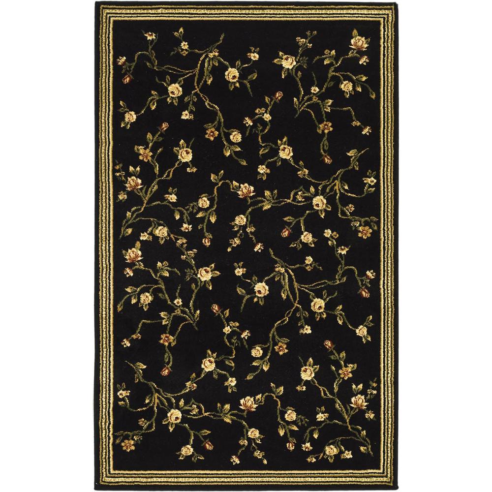 LYNDHURST, Black / Green, 3'-3" X 5'-3", Area Rug