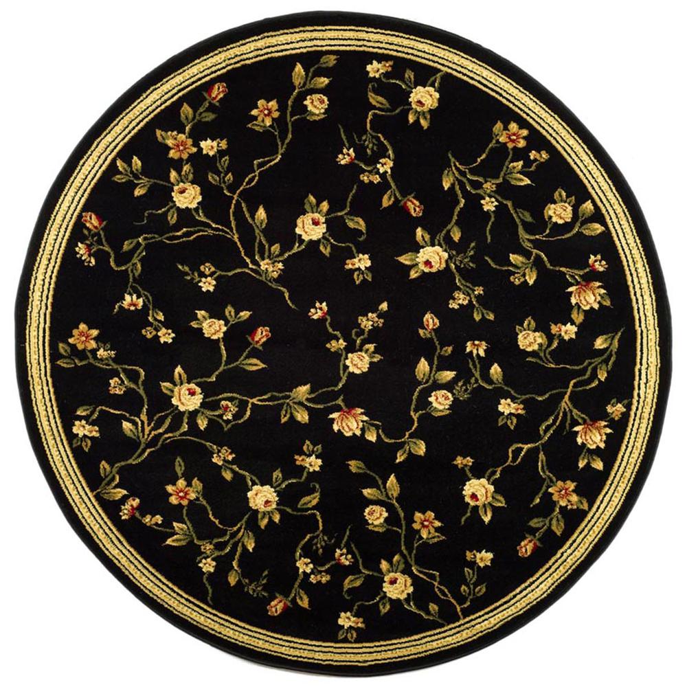 LYNDHURST, BLACK, 5'-3" X 5'-3" Round, Area Rug
