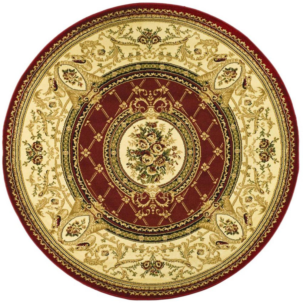 LYNDHURST, RED / IVORY, 5'-3" X 5'-3" Round, Area Rug, LNH223B-5R