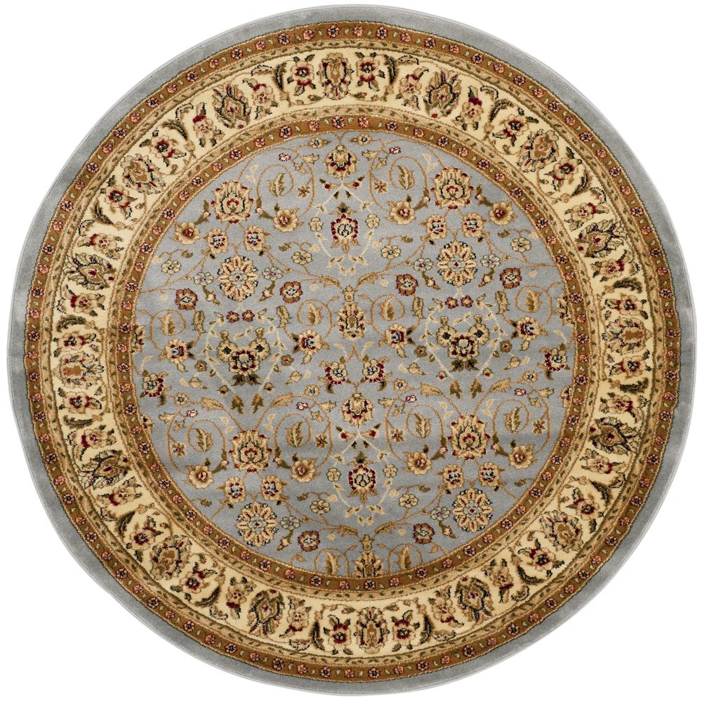 LYNDHURST, LIGHT BLUE / IVORY, 5'-3" X 5'-3" Round, Area Rug