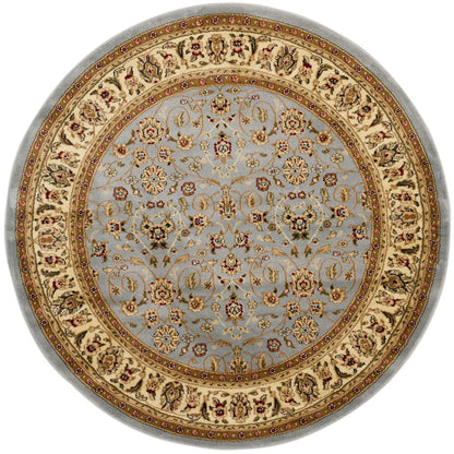 LYNDHURST, LIGHT BLUE / IVORY, 5'-3" X 5'-3" Round, Area Rug