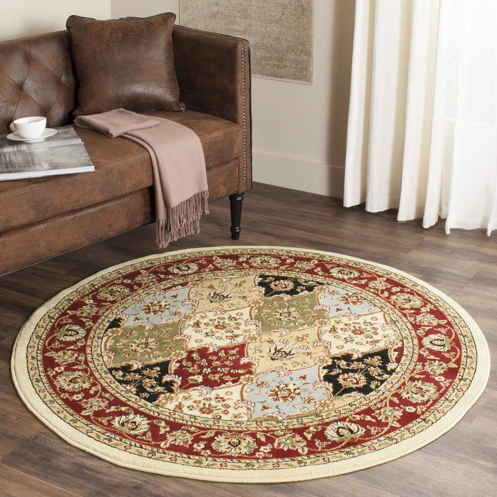 LYNDHURST, MULTI / RED, 8' X 8' Round, Area Rug, LNH320A-8R