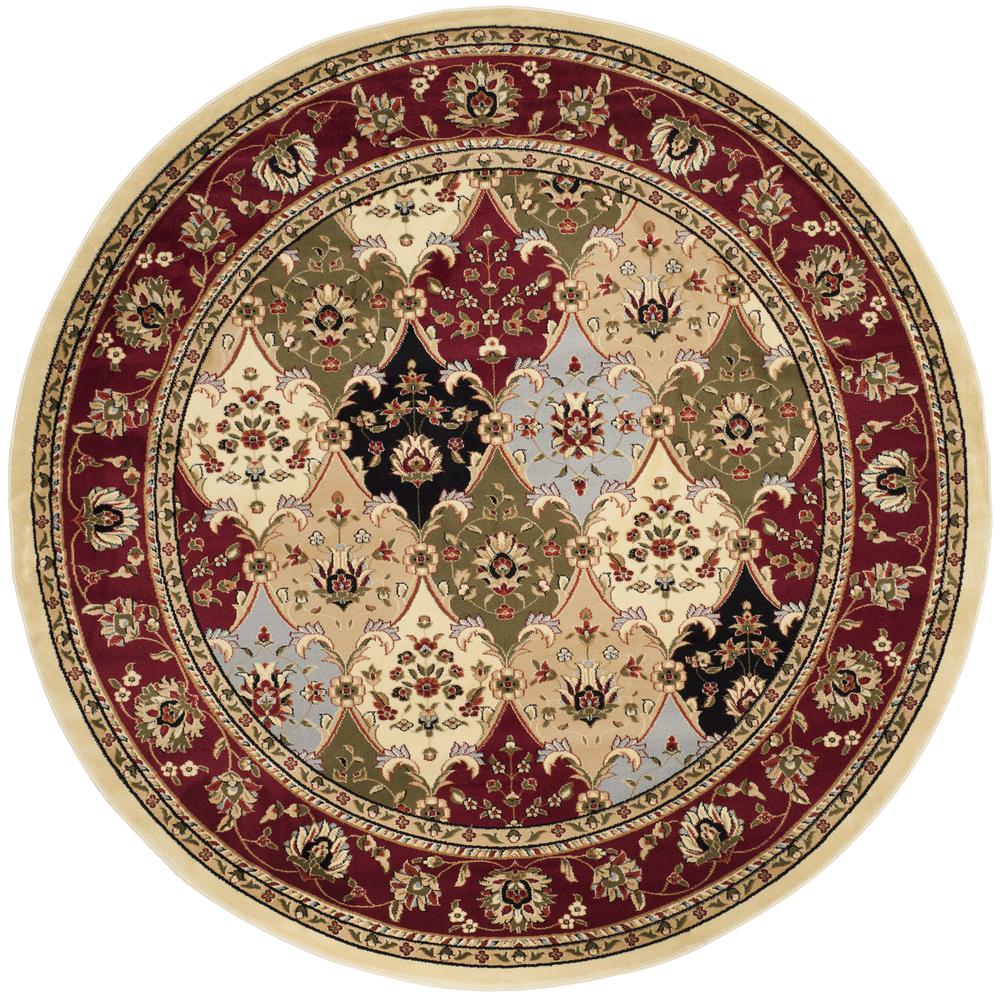 LYNDHURST, MULTI / RED, 8' X 8' Round, Area Rug, LNH320A-8R