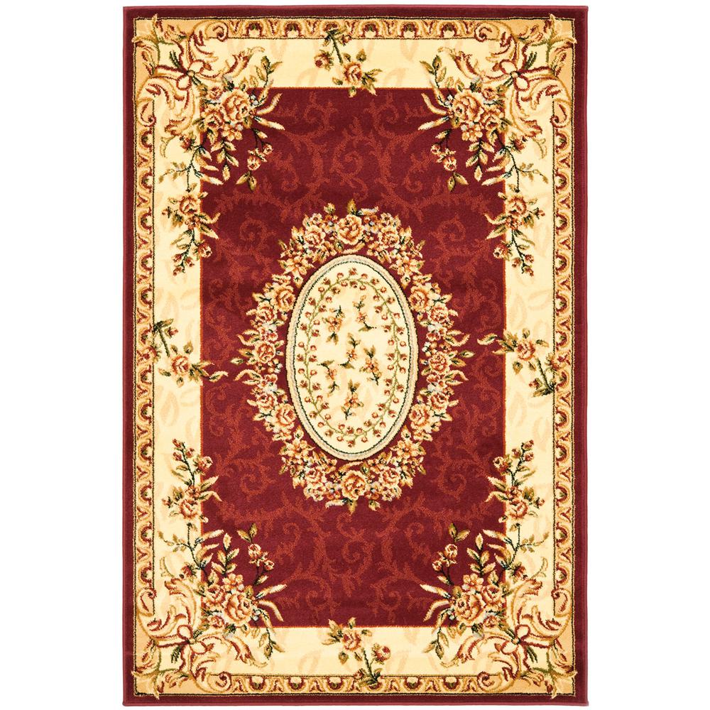 LYNDHURST, RED / IVORY, 4' X 6', Area Rug, LNH328C-4