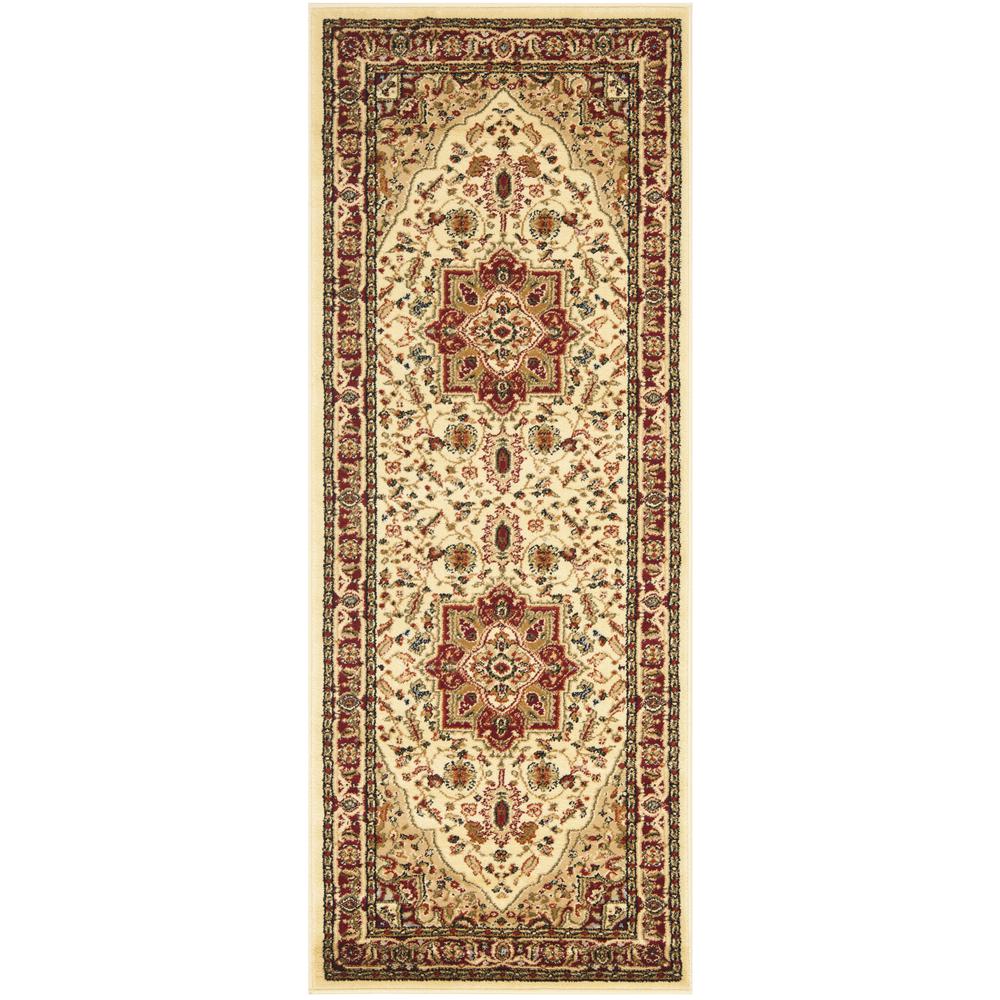 LYNDHURST, IVORY / RED, 2'-3" X 10', Area Rug