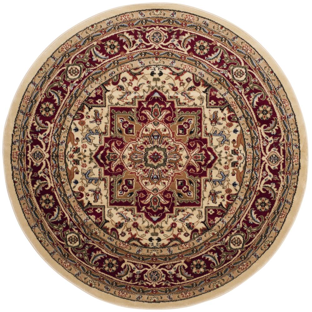 LYNDHURST, IVORY / RED, 10' X 10' Round, Area Rug