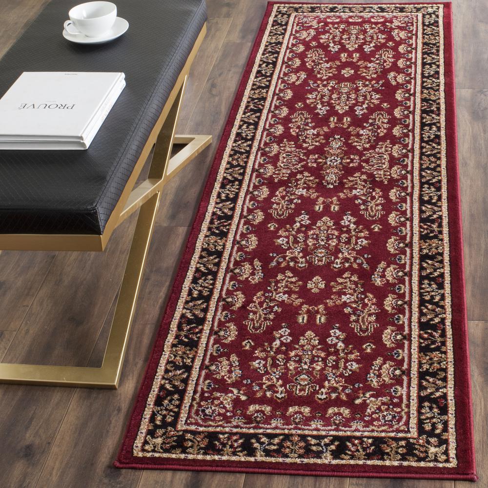 LYNDHURST, Red / Black, 2'-3" X 6', Area Rug