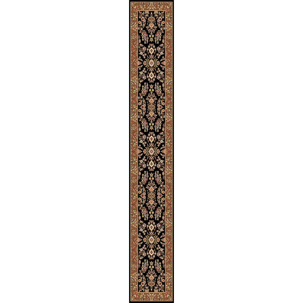 LYNDHURST, BLACK / TAN, 2'-3" X 12', Area Rug