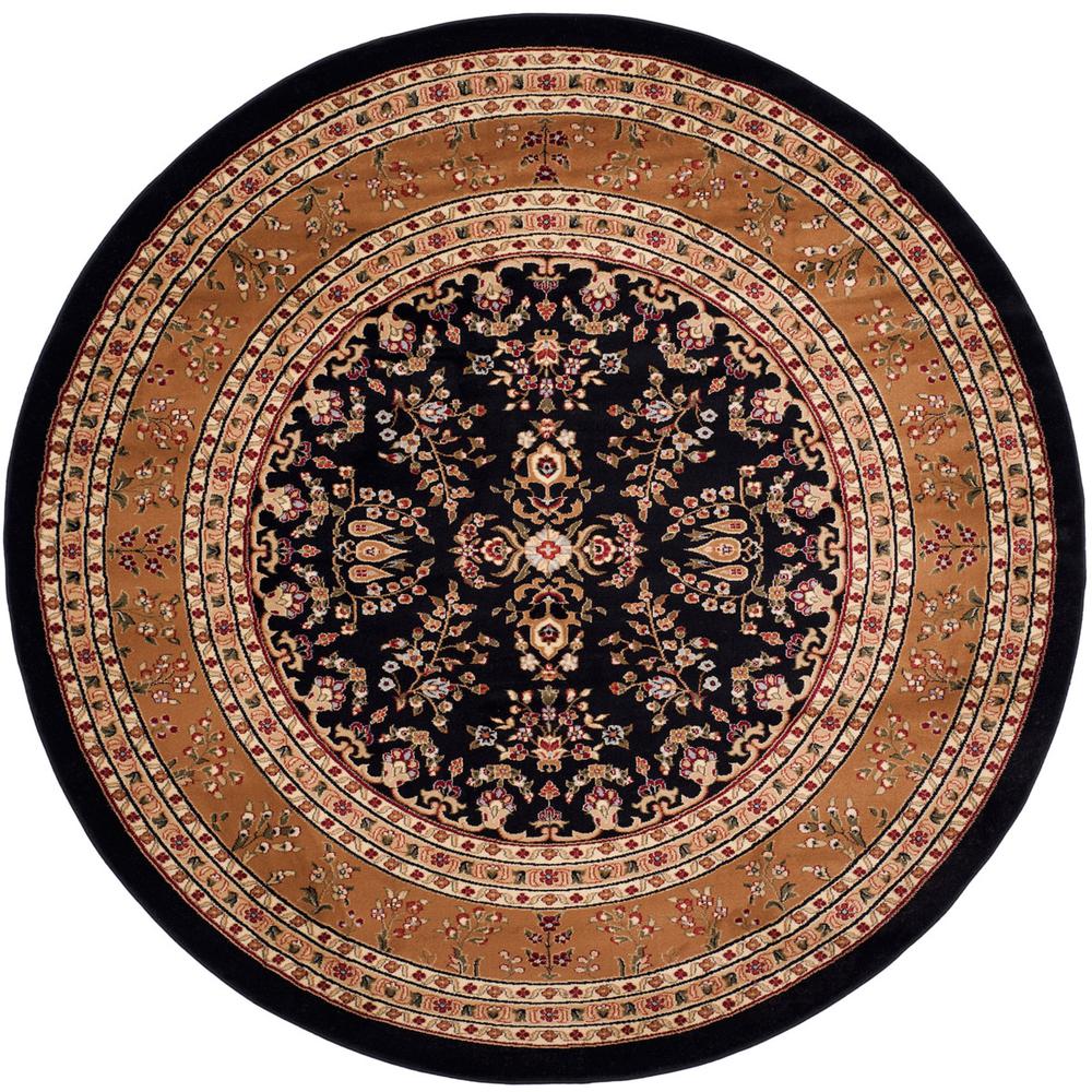 LYNDHURST, BLACK / TAN, 8' X 8' Round, Area Rug