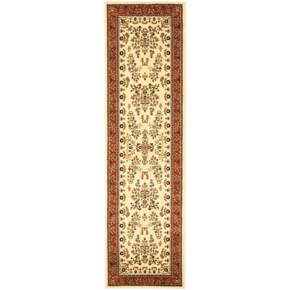 LYNDHURST, IVORY / RUST, 2'-3" X 8', Area Rug, LNH331R-28