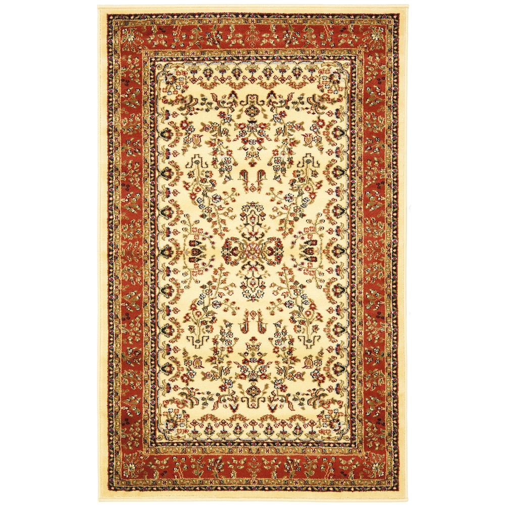 LYNDHURST, IVORY / RUST, 3'-3" X 5'-3", Area Rug, LNH331R-3