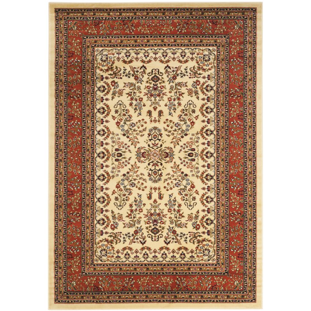 LYNDHURST, IVORY / RUST, 5'-3" X 7'-6", Area Rug, LNH331R-5