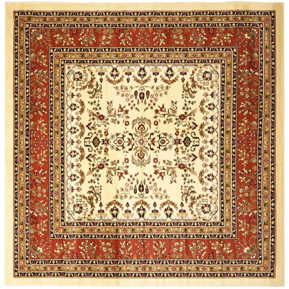 LYNDHURST, IVORY / RUST, 8' X 8' Square, Area Rug, LNH331R-8SQ