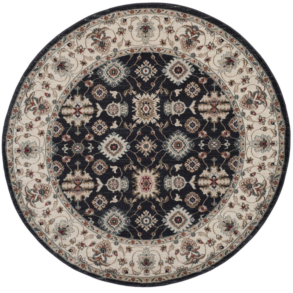 LYNDHURST, NAVY / CREME, 7' X 7' Round, Area Rug