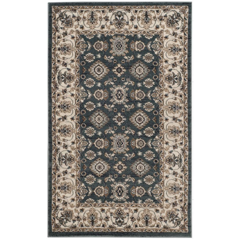 LYNDHURST, TEAL / CREAM, 3'-3" X 5'-3", Area Rug