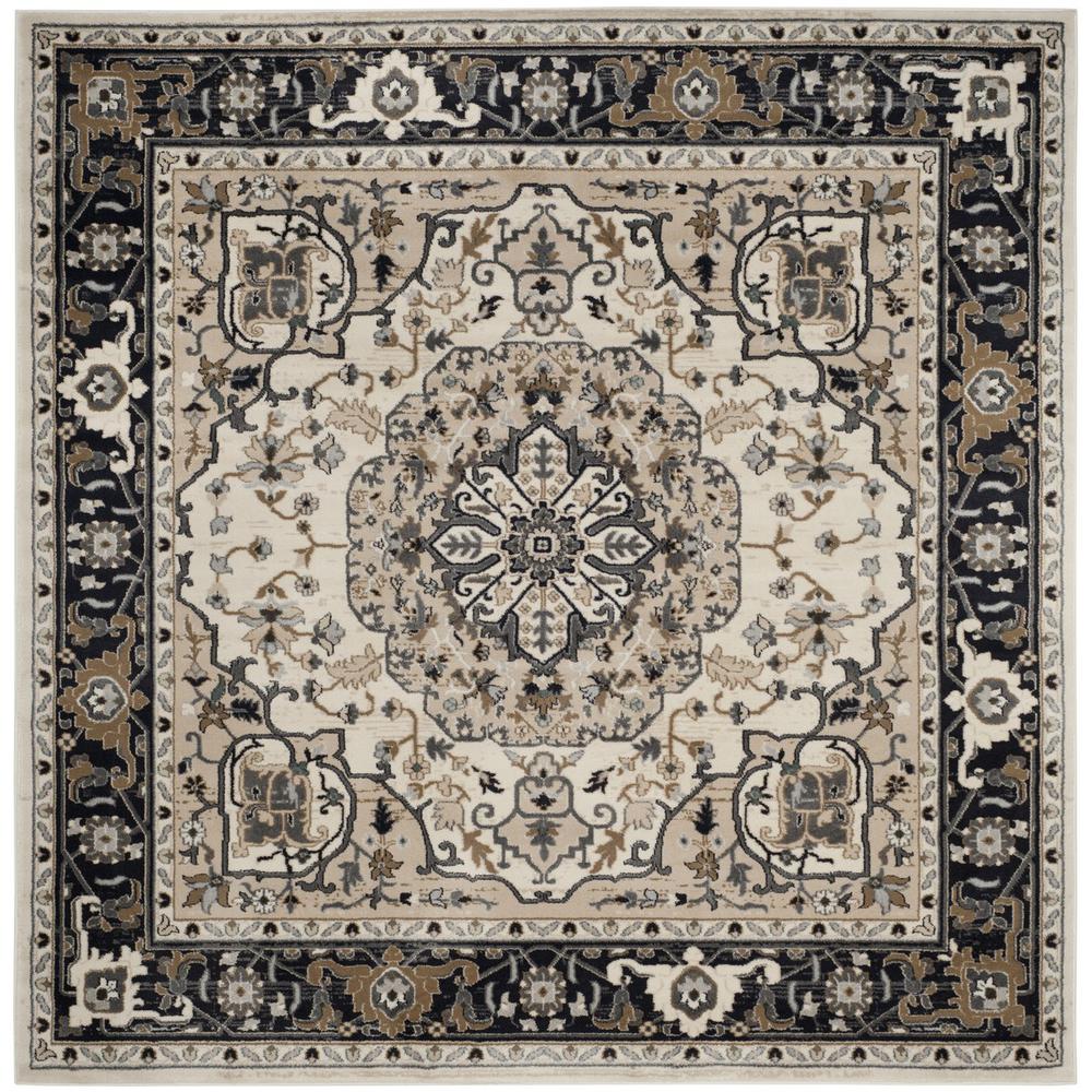 LYNDHURST, CREAM / NAVY, 7' X 7' Square, Area Rug, LNH334K-7SQ