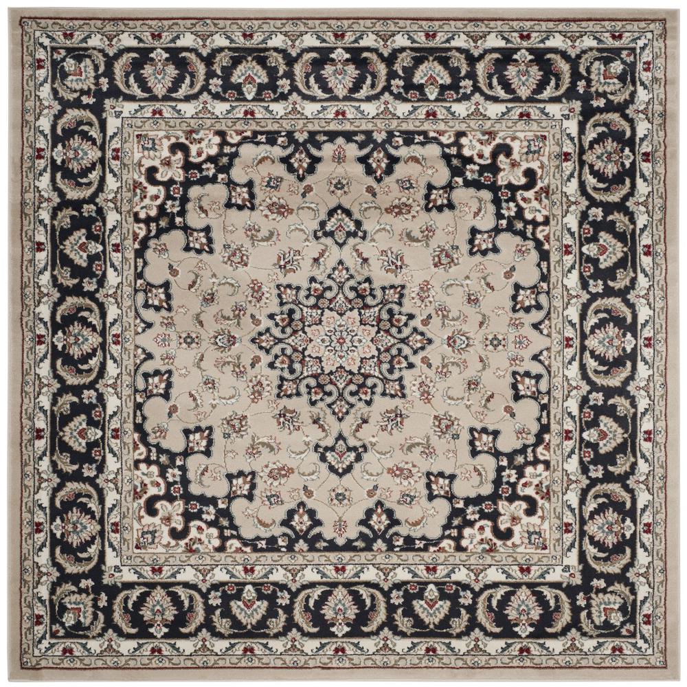 LYNDHURST, CREAM / ANTHRACITE, 7' X 7' Square, Area Rug