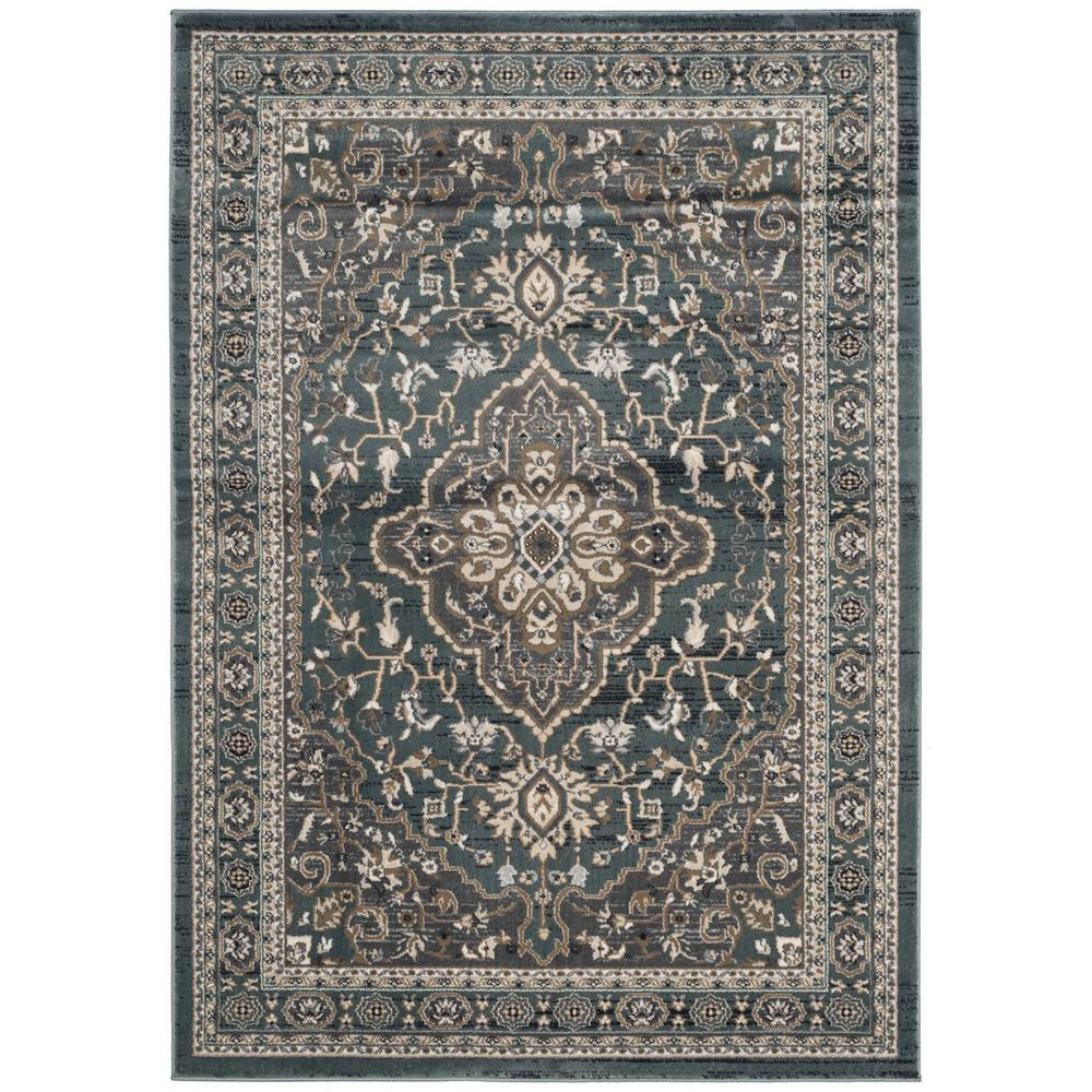 LYNDHURST, TEAL / GREY, 4' X 6', Area Rug