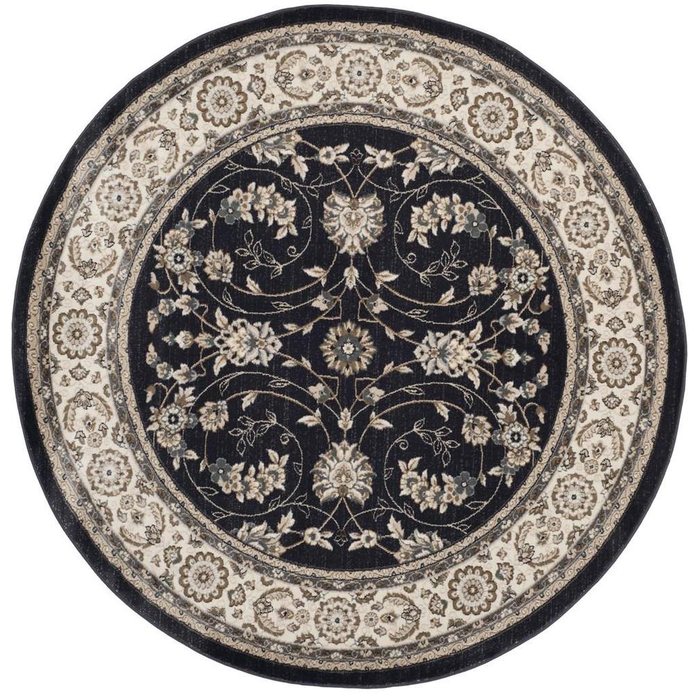 LYNDHURST, ANTHRACITE / CREAM, 7' X 7' Round, Area Rug